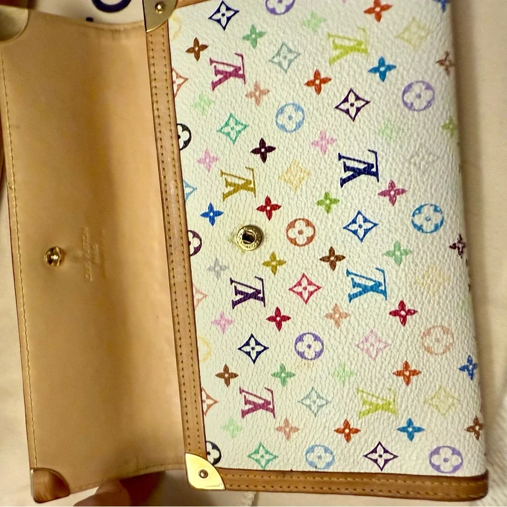 AUTHENTIC LOUIS VUITTON MULTICOLOR MONOGRAM INTERNATIONAL WALLET - Picture 4 of 16